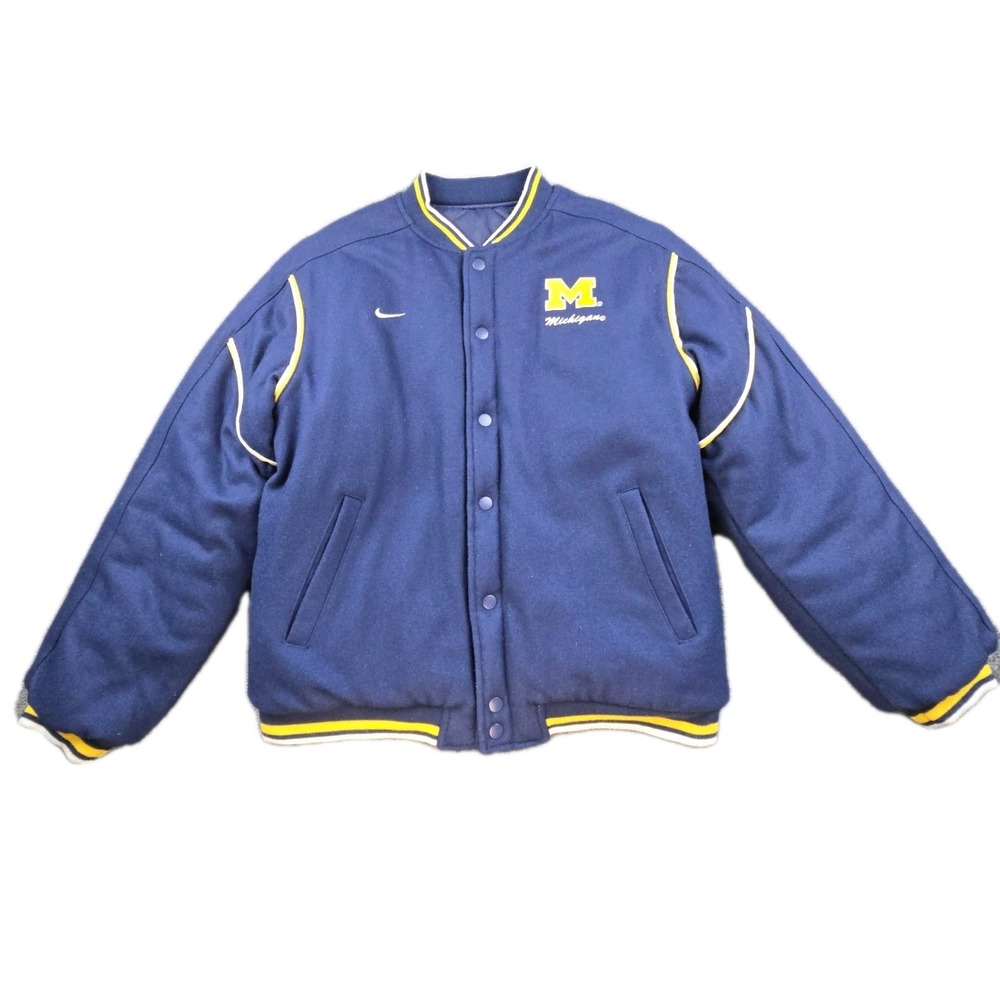 Nike Team Michigan Wolverines Quilted Reversible Varsity Jacket Junior L (16/18) - Picture 3 of 9